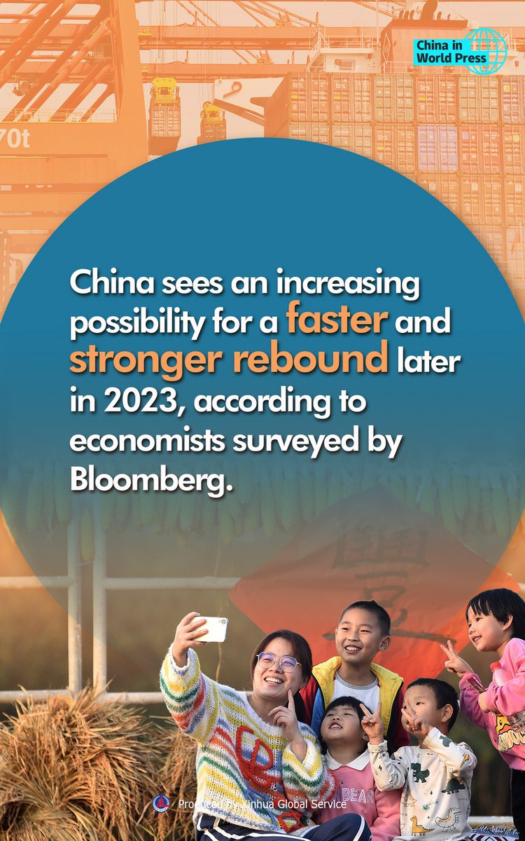 Economists said that China's removal of the last of its COVID curbs will increase the possibility of a faster and stronger rebound in growth next year, Bloomberg reported #ChinaInWorldPress