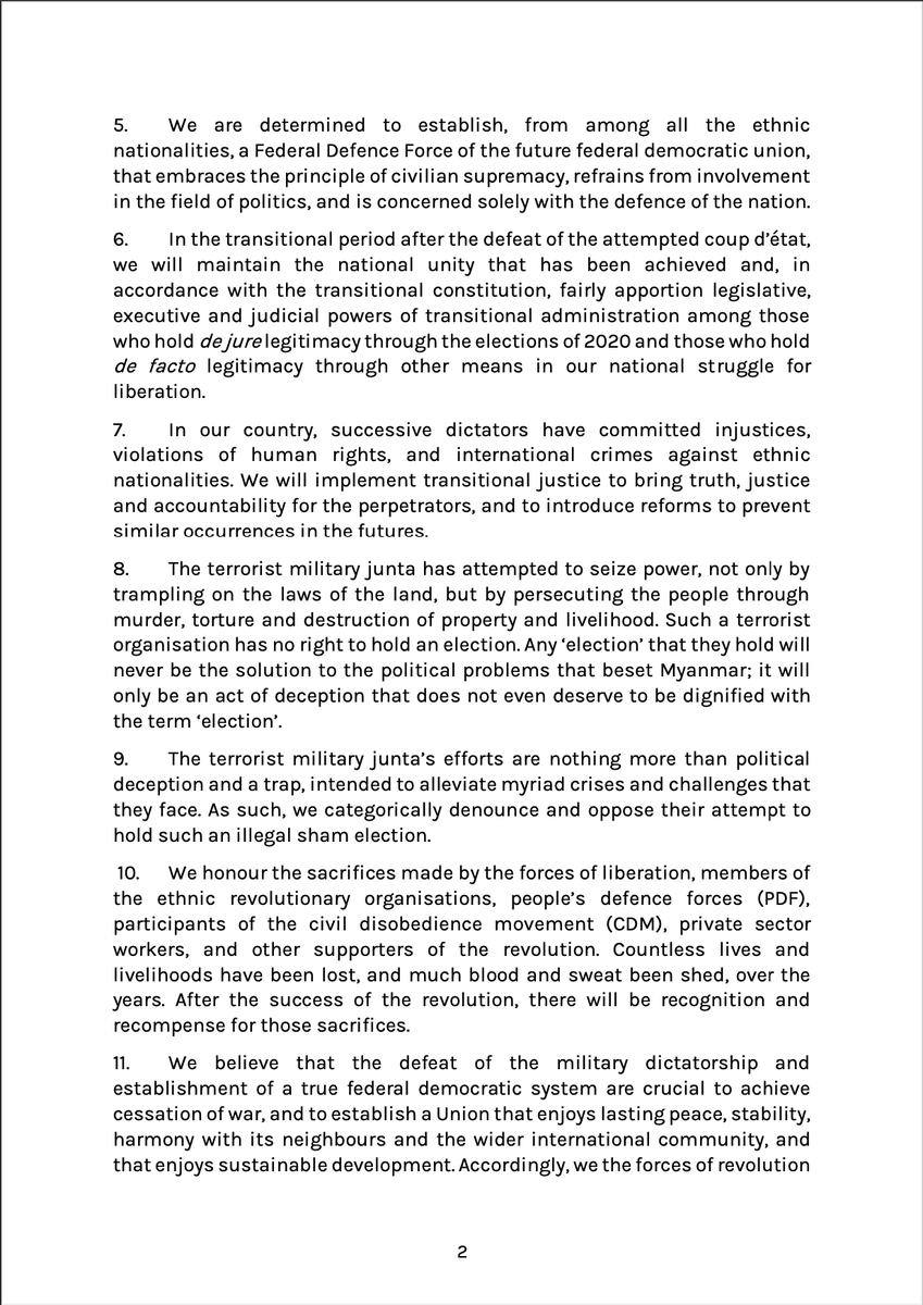 NUGMyanmar's tweet photo. Republic of the Union of Myanmar
National Unity Government 
New Year Joint Declaration on the People’s Revolution
1 January 2023
#NUGMyanmar #Myanmar https://t.co/q4wZ2opJLm