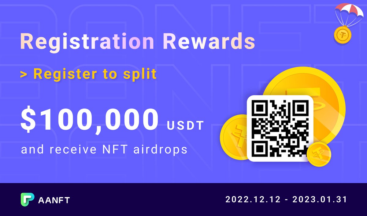 AANFTOfficial's tweet photo. 🎈The Registration Campaign of AANFT🎈

To celebrate the launch of AANFT Marketplace, we will give away $100,000 USDT and NFT rewards to the AANFT platform's early participants!

💚To enter: Registration + KYC
⏰2022.12.12 - 2023.01.31

For more info👇
🧵 https://t.co/nsg4X9zKJv