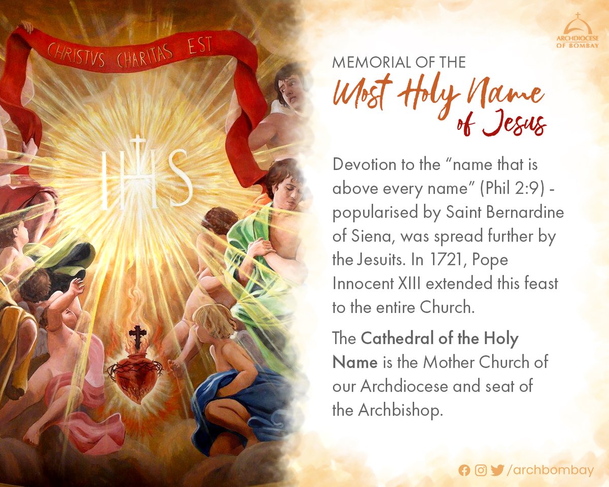 archbombay's tweet image. The Archdiocese of Bombay wishes everyone a Very Happy Feast.

#HolyName #Jesus #Catholic #feast #Church