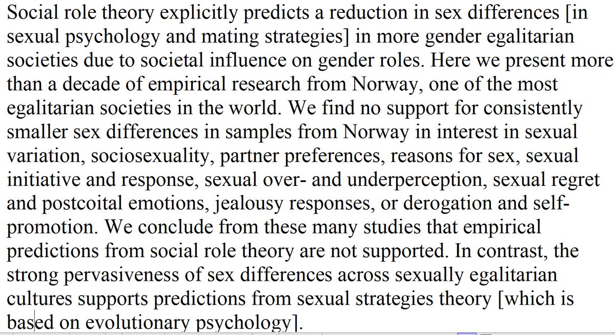 DegenRolf's tweet image. Sex differences in sexual psychology and mating strategies have in no way diminished in Norway, one of the most egalitarian societies in the world. books.google.de/books?id=moikE…