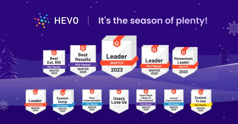 HevoDataEngg's tweet photo. The G2 Winter reports have been released and we’ve received a hefty haul of 31 badges!

We’re highly indebted to our customers who have supported us, joined our journey to make leveraging data easy for all, and continued to provide their honest feedback on platforms such as G2. https://t.co/GjWneeqVRX