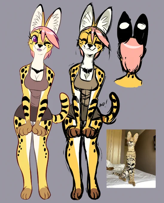 saw quite a few videos of them and thought I'd draw a Serval girlno name yet 