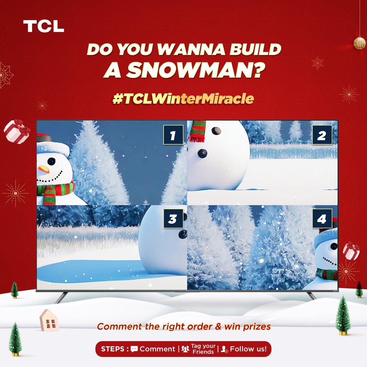 tcl_india's tweet photo. Think you can create a snowman? Then comment the right order and stand a chance to win prizes. 

#TCL #TCLInspireGreatness #TCLTheCreativeLife #TCLWinterMiracle #ContestAlert https://t.co/Dphwj6qdCX