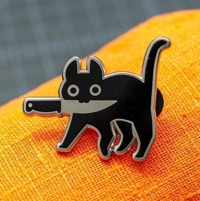 AnnaYod89596386's tweet photo. Cat with knife Pin https://t.co/Z1S1pe6XXM #black #cat #with #knife #punk #rock #lapel #pin #backpackCat with knife Pin https://t.co/Z1S1pe6XXM #black #cat #with #knife #punk #rock #lapel #pin #backpack #metal #enamel #funny #cute #animals https://t.co/I55qBosAb9
