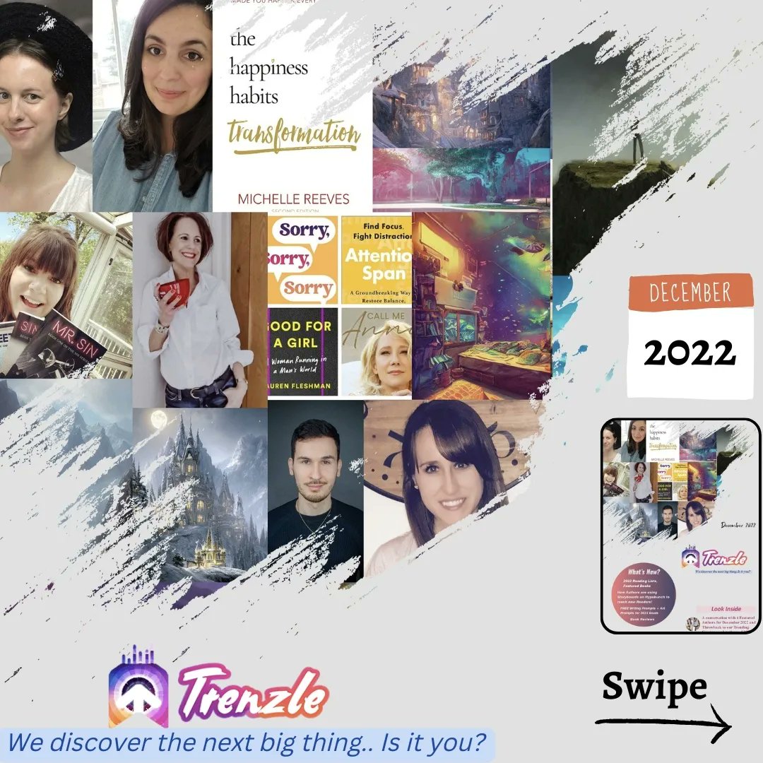 Have you checked our digital magazine's Dec 2022 issue?

We got some great #authors, #creators, and #readinglists for you.

Plus, like always, free prompts for both writers and artists.

Here's the link: trenzle.com/browse-trenzle…

#WritingCommunity #writerslife #books #art