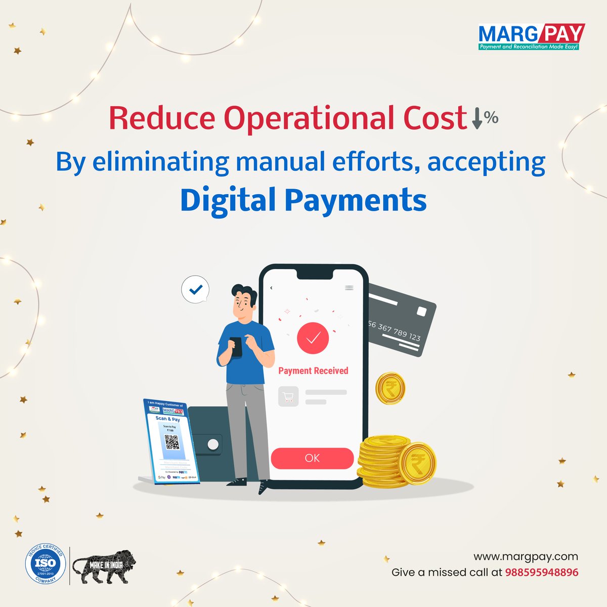 MargPay's tweet photo. Marg Pay helps you reduce your overall operational cost by accepting digital payments. 
You don’t need to visit your customers again and again or call them. 

👉To register now give a missed call at 📞 8595948896 
🌐 https://t.co/Keb7zEH5tq https://t.co/gE7fgDhKTT