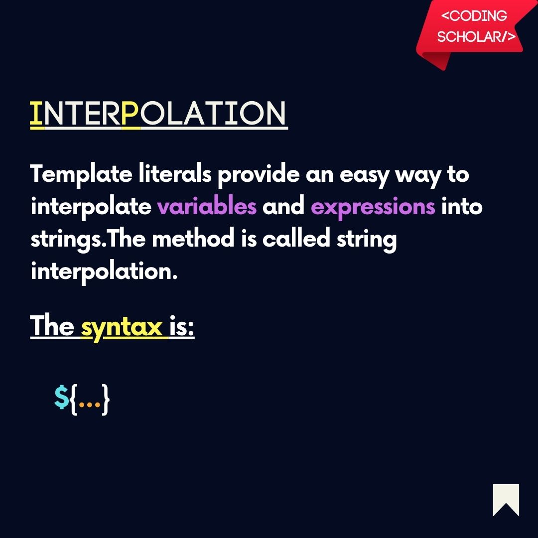 coding_scholar's tweet photo. JavaScript Template Literals 👨‍💻🔥
Follow @coding_scholar  for such more content 😊
#codingscholar #coding #programming #learnprogramming #javascript #js #html #css #reactjs #nodejs #frontenddeveloper #backenddeveloper #fullstackdeveloper #webdeveloper #softwaredeveloper https://t.co/KnMNxOVjuQ