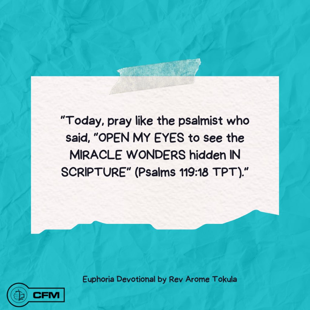 Excerpts from the EUPHORIA Devotional –The spirit of joy – for January 3, 2023. 

Titled: PRAY FOR WISDOM AND REVELATION by Rev <a href="/arometokula/">arometokula</a> 
You can access the full devotional here t.me/cfcic/1614. 

#EuphoriaDevotional
#RevAromeTokula
#TheYearOfTheSpirit
#CFC