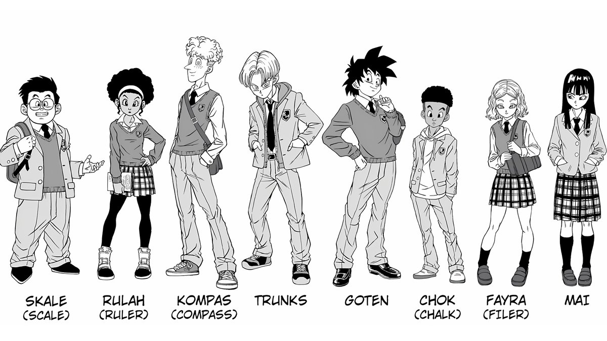 Prince Vegeta on Twitter "Trunks and Goten and their friends from high