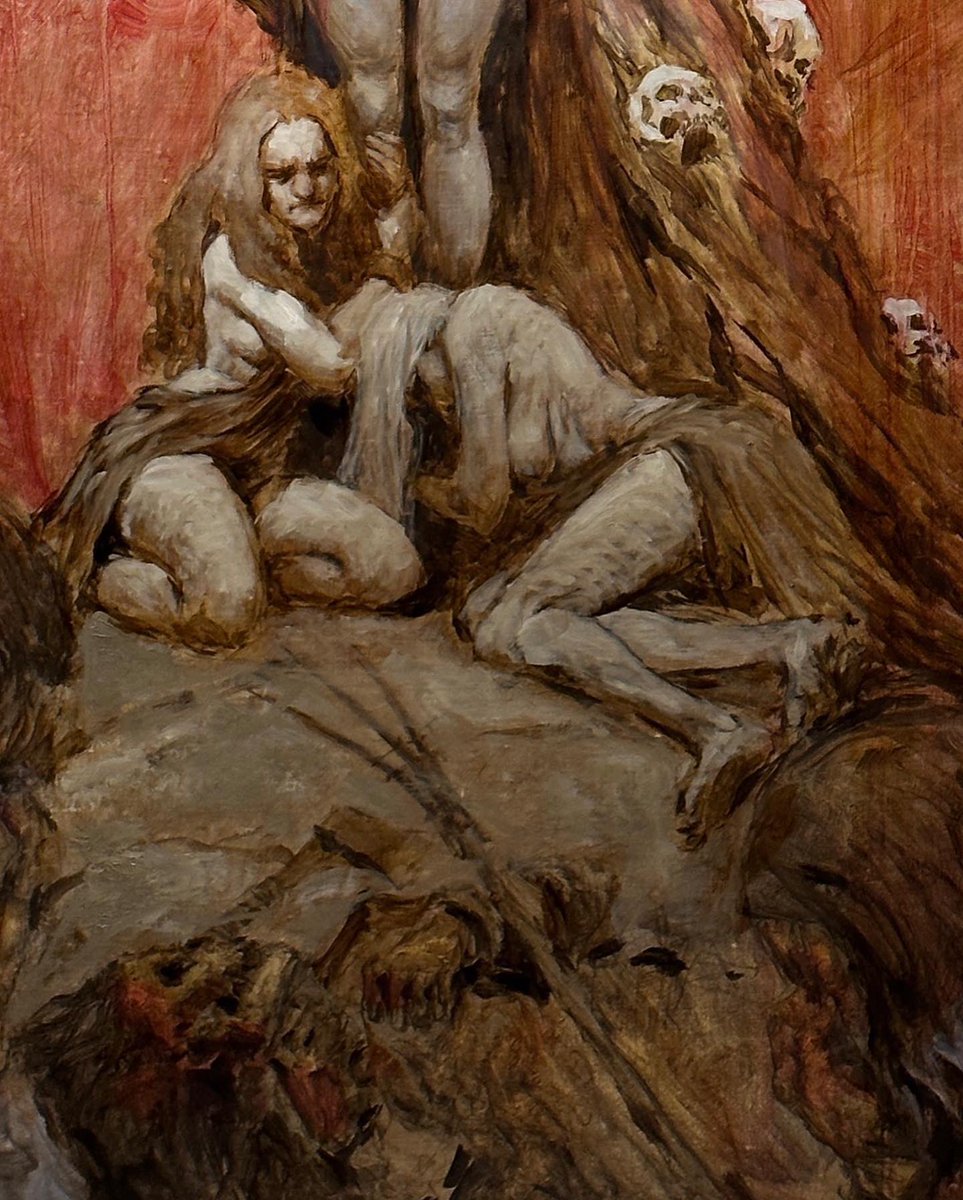 DanielLanderman's tweet photo. Still setting up a sort of “texture palette” to eventually glaze, scumble and paint over. The final palette will be much cooler, but I like having bits of heat pop through. Should be fun… if I don’t F it up 😳
#oilpainting #art #landerman #painting #fantasyart #witches https://t.co/n6tdmOYARA
