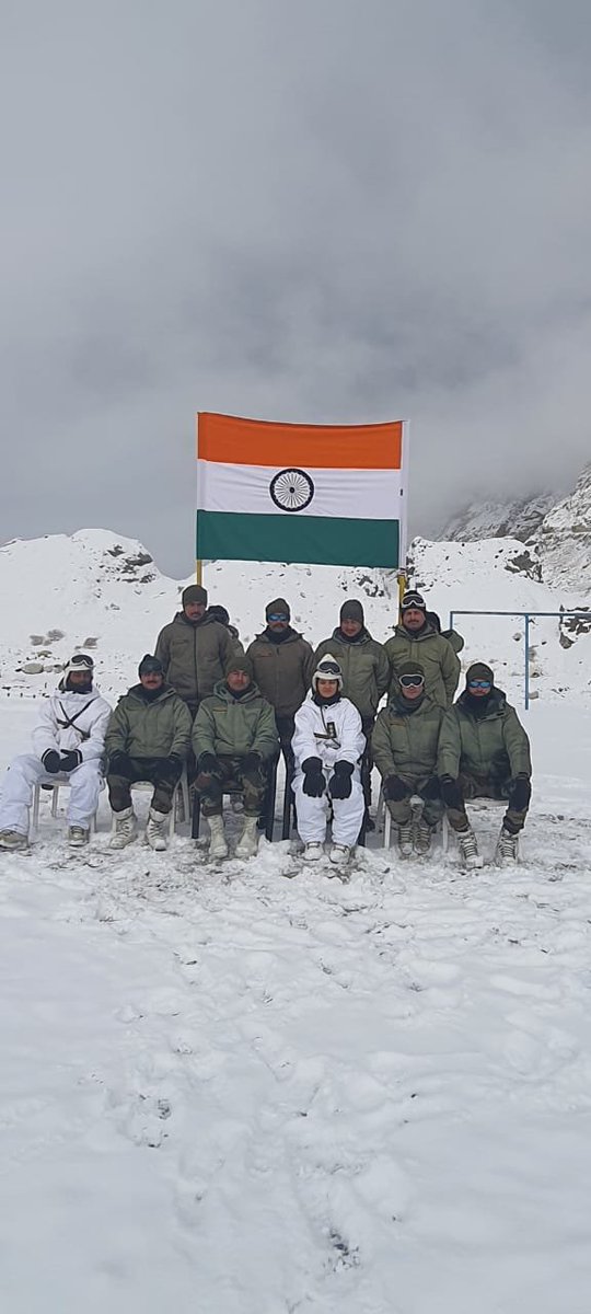 ANI's tweet photo. Captain Shiva Chauhan of Fire and Fury Sappers became the first woman officer to be operationally deployed in Kumar Post, post completion of arduous training, at the highest battlefield of the world: Fire and Fury Corps, Indian Army https://t.co/79YsMUJjMJ