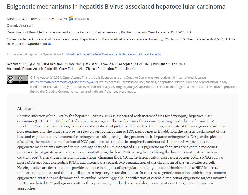 HepatomaRes's tweet photo. #HBV #LiverTwitter #MedEd #HCCtwitter
📒📒Prof. Ourania Andrisani presented an amazing review article focused on the epigenetic mechanisms in hepatitis B virus-associated #HCC. @LifeAtPurdue
Full text🔗https://t.co/CYAll1qrIh
Download🔗https://t.co/MHuuROHX7V https://t.co/6EO6Ju28uL