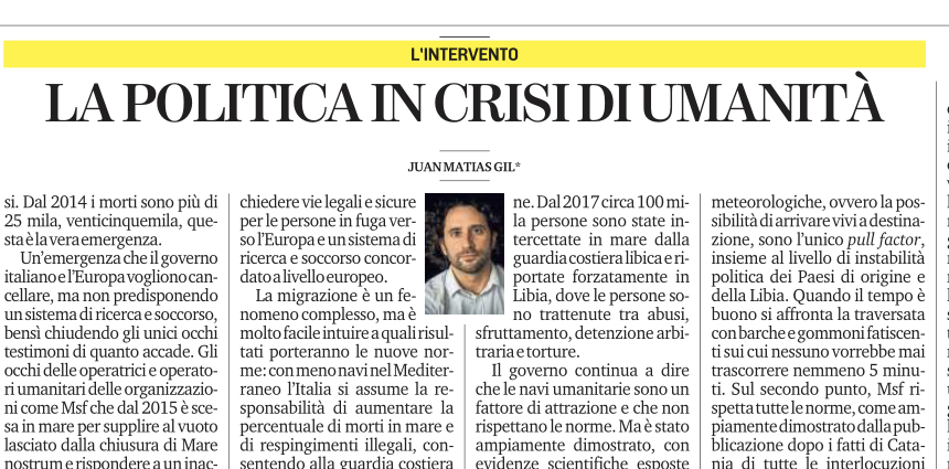 MaurizioDebanne's tweet photo. "Nel 2015 ci siamo confrontati con un’emergenza umanitaria che 8 anni dopo, invece di essere risolta, si è trasformata in una profonda crisi di umanità".

@juanmatiasgil80 capomissione #GeoBarents @MSF_Sea @MSF_ITALIA 
@LaStampa https://t.co/iOQFNJ4CLT