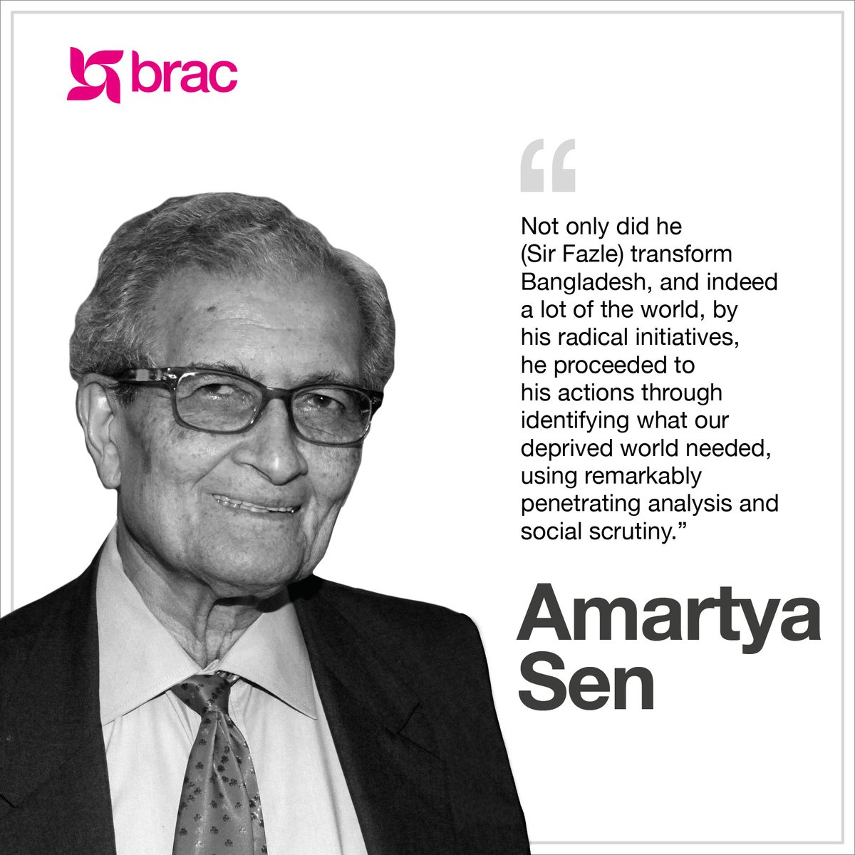 This is Amartya Sen’s reflections on Abed bhai. To know more about Abed bhai as a person, grab a copy of ‘Hope Over Fate: Fazle Hasan Abed and the Science of Ending Global Poverty’ by Scott Macmillan at Dhaka Lit Fest 2023. <a href="/DhakaLitFest/">Dhaka Lit Fest</a>