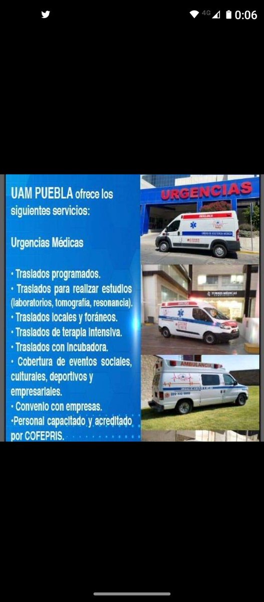 Tumbruno's tweet photo. A sus órdenes 24hrs 365 días del año 
Traslados localea y foráneos
Terapia Intermedia e intensiva 
Traslados de incubadora 
Eventos especiales 
Membresías a empresas 
Cel 2223328808 https://t.co/3O68fRbI6f