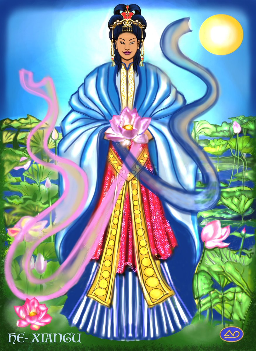 Elia42KA's tweet image. ¡Muy buenos diassssss!!!!!
Y seguimos con los #DiosesChinos
Hoy la protagonista es HE-XIANGU, “la Joven Inmortal” que predice lo que ha de acontecer. 何仙姑.
Es una de los ocho inmortales, precisamente la última que llegó al grupo inmortal. @los7soles