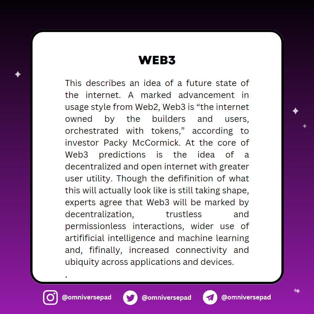 omniversepad's tweet photo. Hi Omnilovers π
today we discuss a little about WEB1, WEB2 & WEB3
please swipe and don't forget to like and share this post with your friends if it's useful.
#omveducation #OmniMotivation #Omnipad #Omniversepad #OMVToken #cryptocurrencies #playtoearn #cryptocurrency https://t.co/Yzpc3AnGCS