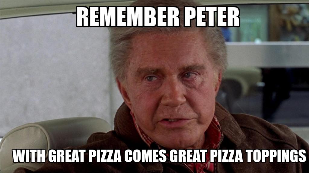 PizzaTimeSpidey's tweet photo. Uncle Ben would be proud! https://t.co/U8RsllmiET