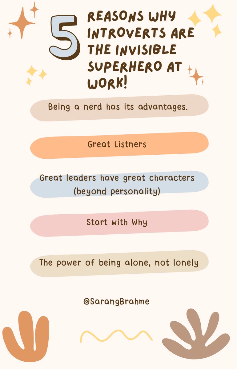 Sarangbrahme's tweet image. On the occasion of #WorldIntrovertDay, I blogged about why introverts are invisible superheroes at work. How can leaders bring the best out of them, staying true to the best ideas win and not the loudest voice in the room? 

sarangbrahme.medium.com/an-introvert-t…

#introverts #introversion
