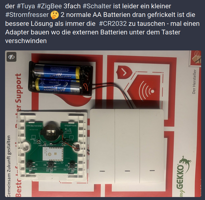 bastlernrw's tweet photo. #Tuya #ZigBee 3fach #Schalter https://t.co/DTQwSxJMG5