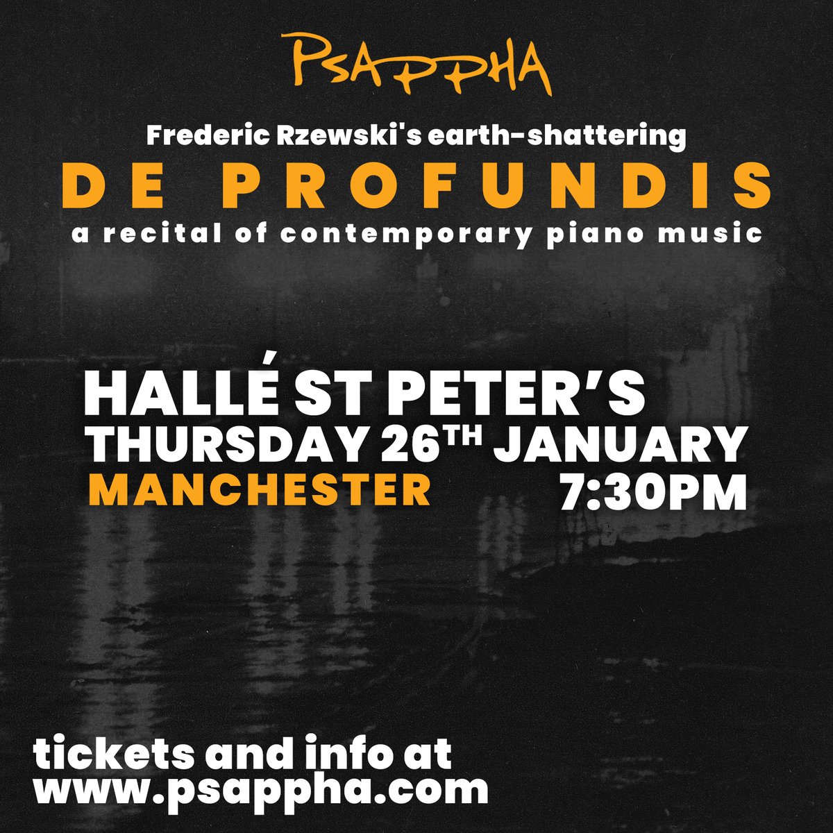 Our first concert of 2023 is built around Rzewski's 'De Profundis' for speaking pianist based on Oscar Wilde's letter, with premieres from Zhenyan Li, Fraz Ireland, and Murrough Connolly, and Ligeti’s ground-breaking Études in his centenary year. Tickets👉 bit.ly/3VHoe1N