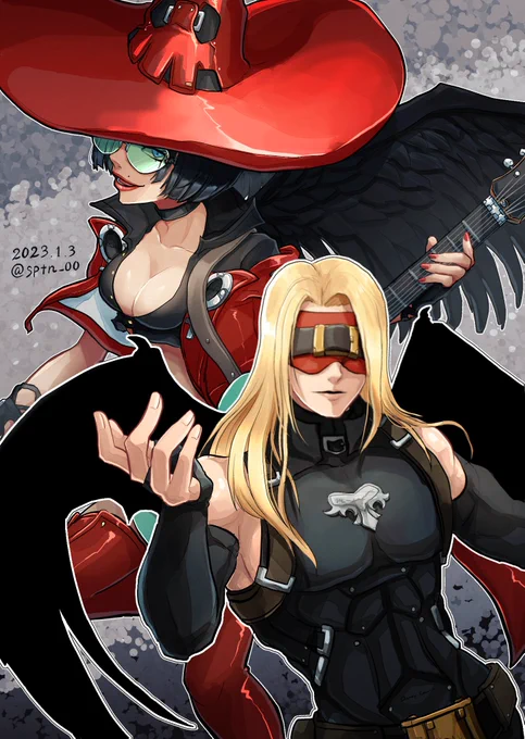 イノとザトーφ('ω'*)#GGST #格ゲーキャラ描こうぜ 
