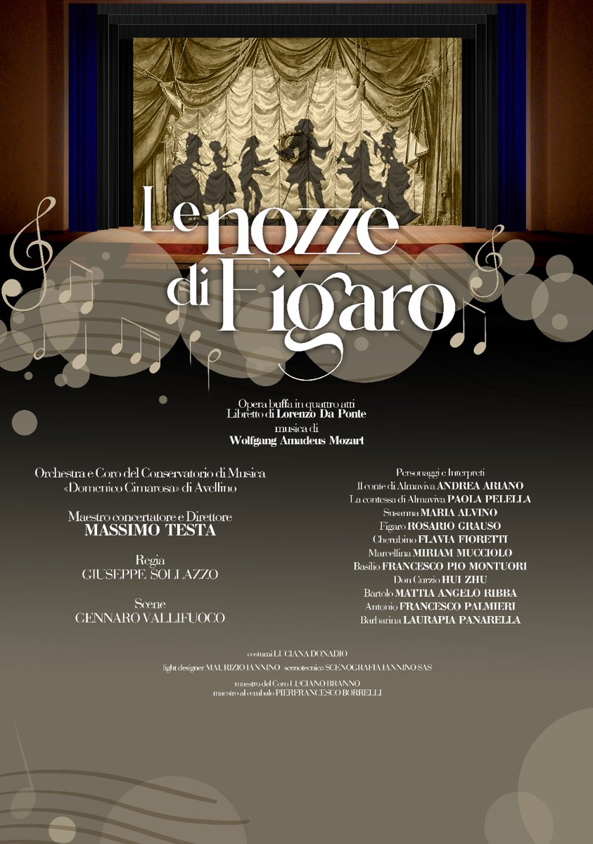 CastelliIrpinia's tweet photo. Newsletter... I prossimi eventi da non perdere... Nozze di Figaro al Gesualdo di Avellino. Dirige il M° @Massimo_Testa.
Tutte le info qui:
https://t.co/mQw1vDKJsH https://t.co/aKOZ8CRg0J