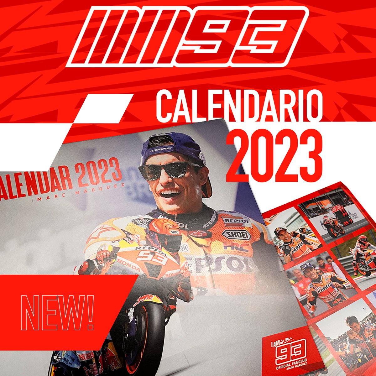 WeAre93's tweet photo. 🆕 Calendario de pared MM93 2023🆕
Con un póster de @marcmarquez93 en el interior🥳
2023 MM93 Wall Calendar 🗓 With a #MM93 poster inside ❤
🛒https://t.co/Vi22LptP08
#TheRedEngine #2023 #calendar https://t.co/vGI1QLkPui