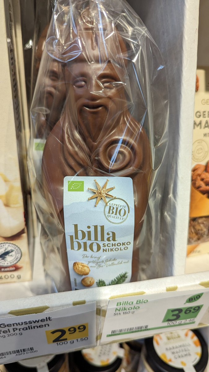 BananasFoster29's tweet photo. TIL that in Austria a chocolate Santa Claus is called a Schoko Nikolo and that's just way more fun to say https://t.co/2lTnZ6ZAxc