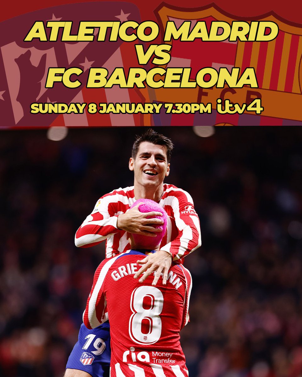 itvfootball's tweet photo. 🇪🇸 LALIGA LIVE AND FREE ON @ITV 🇪🇸

What a treat we've got for you this weekend 🤩

🔴⚪️ Atletico Madrid 🆚 FC Barcelona 🔵🔴 https://t.co/3njAvEmVzY