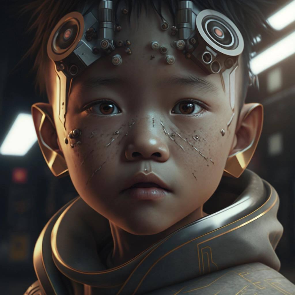 AlanArtMix's tweet photo. Cybernetic kid portrait

#midjourney #aiart #kids #portraits #scifi #scifiart https://t.co/WJxkE7Q5YQ https://t.co/YnzsUg4FgJ