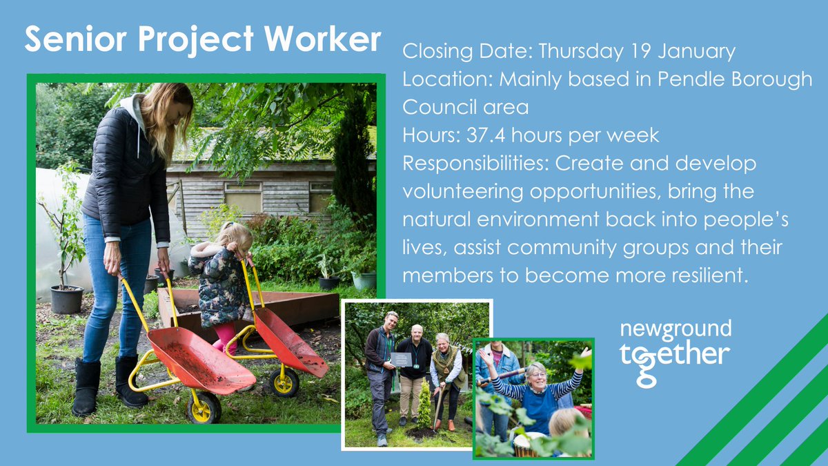 We're recruiting! 
Great role focusing on volunteer and green space development in and around the Pendle Borough Council area for at least the next two years.
Follow the link to find out more:
ow.ly/ZeFs50Mh9yJ