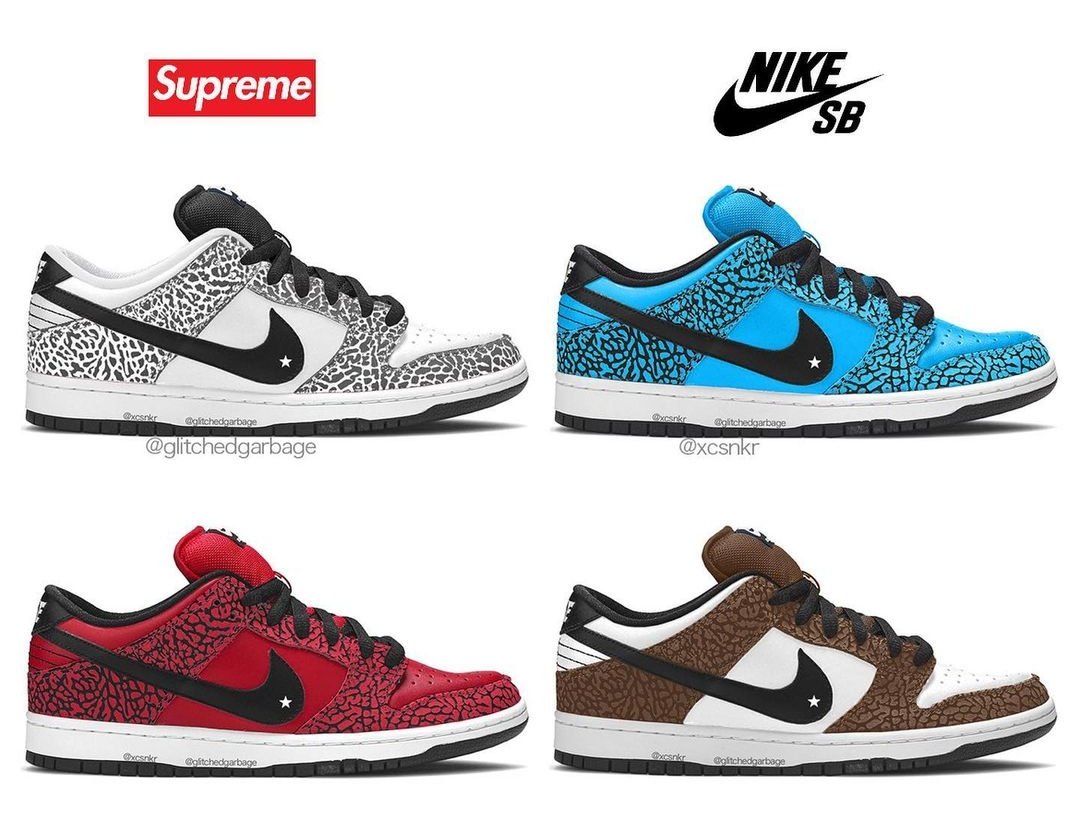 Relativo Escrutinio alimentar 👁️ Sneaker Visionz 👁️ on Twitter: "Nike SB &amp; Supreme - Dunk Low SB  Multiple Colorways 🎨 Rumored To Release Spring/Summer 2023 🗓️ Thanks IG:  glitchedgarbage &amp; xcsnkr 📸 (Info + Mock-up) 🔥  https://t.co/wAmZHu0VVP" / Twitter