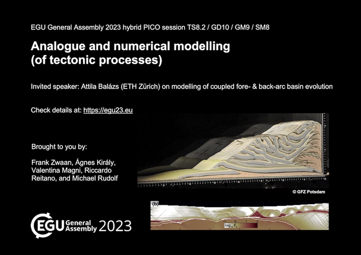 Frank Zwaan (@geozwaan) on Twitter photo 📢The #EGU23 abstract deadline is fast approaching!
Consider submitting your work to our session on the modelling of tectonic processes (with cool keynote by Attila Balázs!😃
Details: meetingorganizer.copernicus.org/EGU23/session/…
<a href="/valentinamagni/">Valentina Magni</a> <a href="/agi_a_kiraly/">Király Ágnes</a> <a href="/EGU_TS/">EGU TS Division</a> <a href="/EGU_GD/">EGU Geodynamics Division</a> <a href="/EGU_GM/">EGU Geomorphology</a> <a href="/EGU_Seismo/">EGU Seismology</a> 📢The #EGU23 abstract deadline is fast approaching!
Consider submitting your work to our session on the modelling of tectonic processes (with cool keynote by Attila Balázs!😃
Details: meetingorganizer.copernicus.org/EGU23/session/…
<a href="/valentinamagni/">Valentina Magni</a> <a href="/agi_a_kiraly/">Király Ágnes</a> <a href="/EGU_TS/">EGU TS Division</a> <a href="/EGU_GD/">EGU Geodynamics Division</a> <a href="/EGU_GM/">EGU Geomorphology</a> <a href="/EGU_Seismo/">EGU Seismology</a>