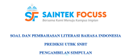 SaintekFocuss's tweet photo. [PEMBAHASAN SOAL]

Prediksi UTBK-SNBT 2023

(A THREAD)

Substest       : Literasi Bahasa Indonesia 
Materi           : 15 Soal

-Jangan lupa berbagi dengan Retweet ya😇- https://t.co/lGZi1AbFTk