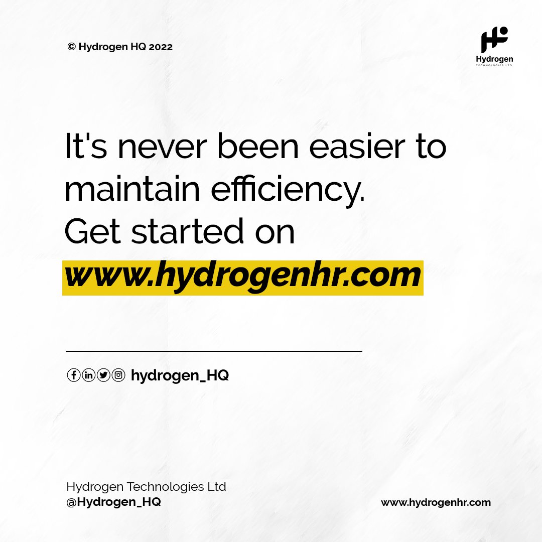 It's never been easier to maintain efficiency. Get started on hydrogenhr.com

#work #data #software #projectmanagement #workculture #account #Productivity #accountingservices #HR #hrTech #accountingsoftware #hrcommunity #humanresources  #timemanagement #hrmetrics #AI