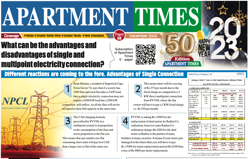 Apartment Times - Voice of Apartment Residents | Edition-50 Dec 2022 e-paper Top Headlines: 👉What are the advantages and disadvantages of single and multipoint electricity connections? 👇Download your e-paper now! E-paper Link: bit.ly/Apartment-Time…