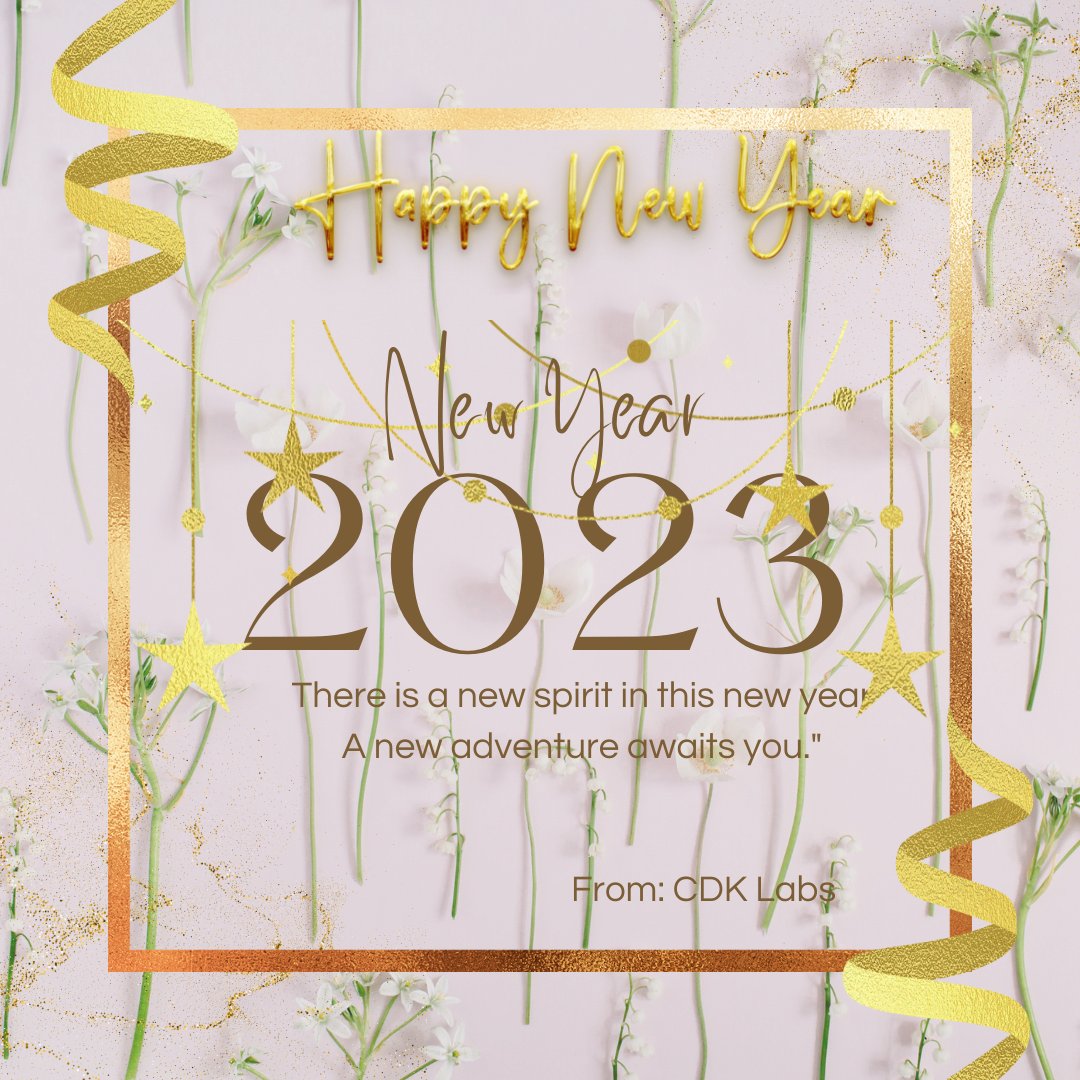 CdkLabs's tweet photo. Let's make this a wonderful year in career, health, and happiness by bringing new beginnings to all aspects of our lives!

#CDKLabs #wishes2023  #newbeginnings #cheersto2023 #cheerstonewbeginning #2023hiring  #2023goalsetting #happiness #hiring #career #health https://t.co/YdG5AdM9tX