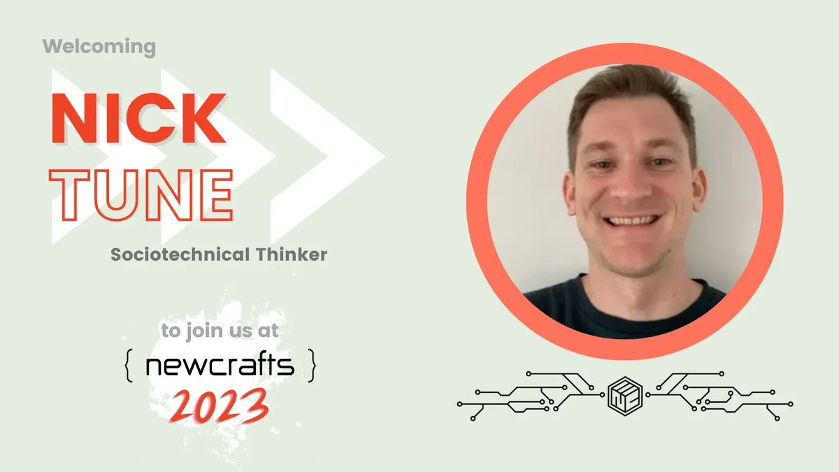 ncraftsConf's tweet photo. 📢 We're happy to count Nick Tune (@ntcoding) among our invited speakers for #newcrafts 2023!

More info on speakers 👉🏻 https://t.co/Fu12msALjQ https://t.co/dhDUJnGEpN