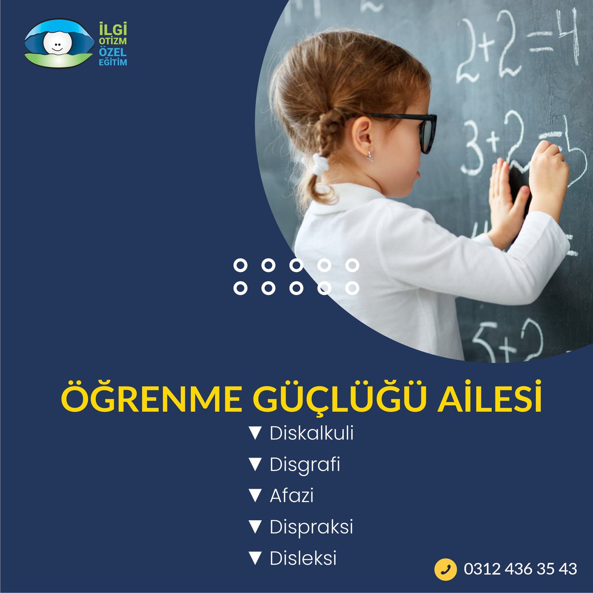 ilgiozelegitim's tweet photo. Okul çağı çocuklarda yaygın olarak rastlanan öğrenme güçlüğü; dinleme, düşünme, konuşma, okuma – yazma, sonuç çıkarma veya matematiksel hesaplamalar yapmadaki önemli güçlükler olarak tanımlanmaktadır.
#ilgiotizm #özeleğitim #eğitim #öğrenmegüçlüğü #disleksi #Diskalkuli #disgrafi https://t.co/wOEkVbpCtd