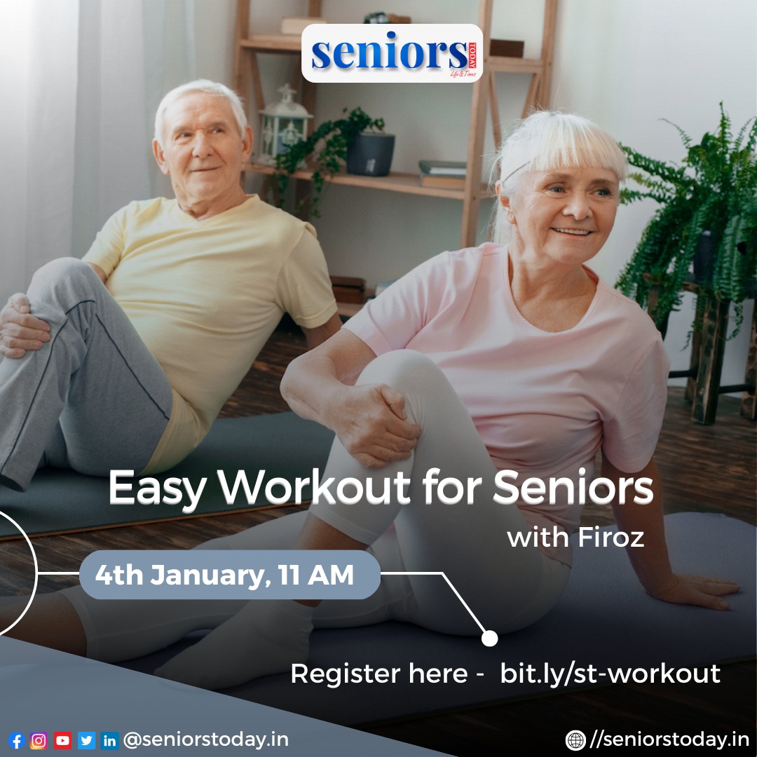 seniorstodayin's tweet photo. Regular exercise can help older people maintain their independence and fight off a variety of age-related health issues. Join 'Easy Workout for Seniors' session by Firoz on 4th January at 11 AM.

Register Here: https://t.co/zLQOFWJbCZ

#basicworkout #fitness #sittingexercise https://t.co/hioVr8m2tV