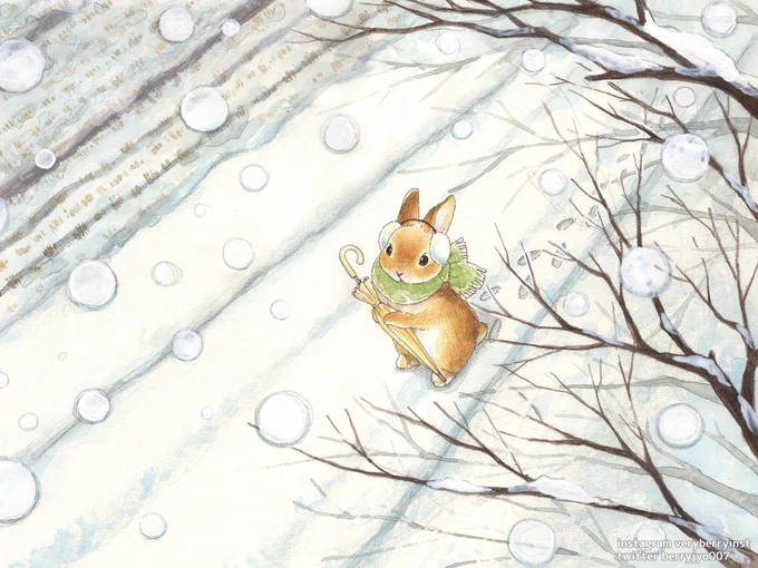 雪の日のお出かけ傘をたたんでうさぎさんは歩きだしましたさく…さく…さく…静かな空に雪をふむ音だけが響きます。毎日投稿1070日目いつも応援ありがとうございます今年も毎日投稿をお楽しみに!! 