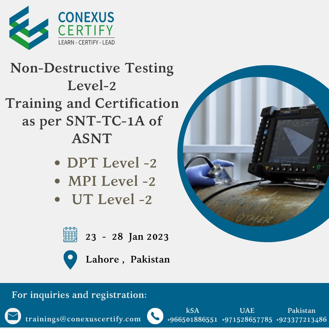 conexuscompany's tweet photo. #Conexus #Certify #Learn #Training
#reliability #testing #assetintegrity #opportunities
#Lahore, #Karachi, #Islamabad, #Jeddah, #Riyadh, #Pakistan, #KSA, #UAE, #Khobar, #Dammam, #Jubail, #Yunbu, #Riyadh https://t.co/2aJVR7JMFK