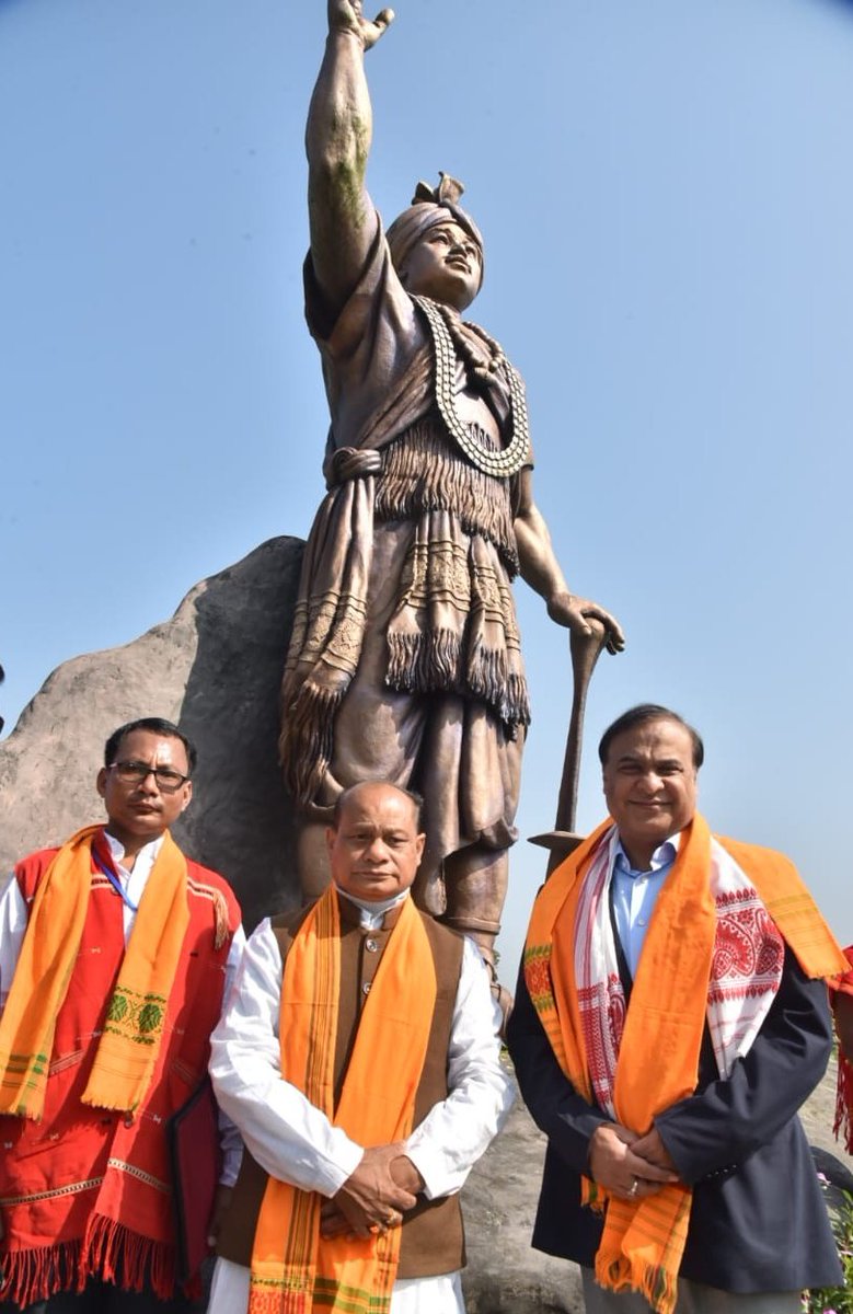 Visited historic Jongal Balahu Garh at Raha and offered floral tributes at the statue of great Tiwa king Jongal Balahu.

The brave warrior, who valiantly fought to safeguard his land and people, will always remain an inspiration for the people of Assam.
