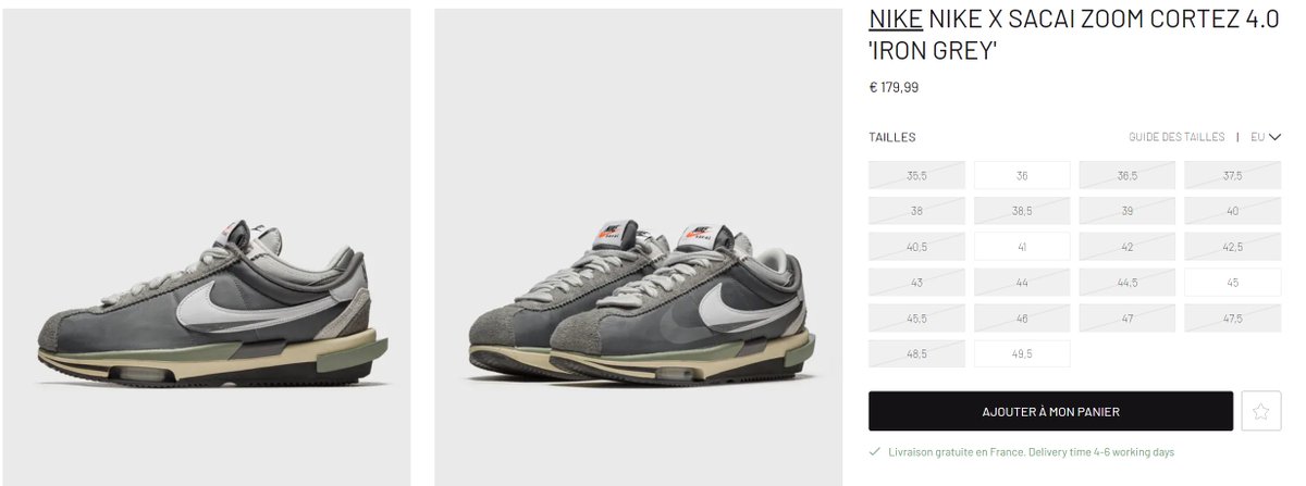 RESTOCK 

Nike x sacai Zoom Cortez 4.0 'Iron Grey' on Bstn

rflsnk.link/Y4UL_UyW