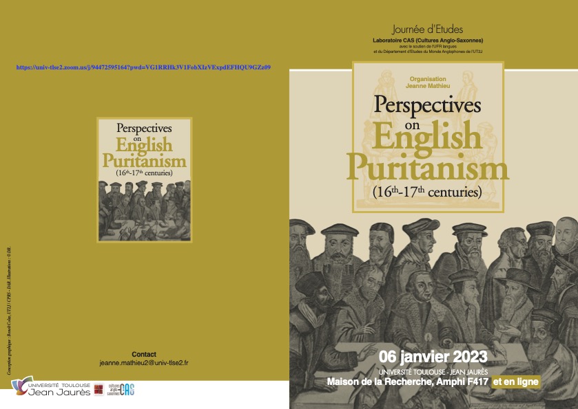 cas_ut2j's tweet photo. 📣 Le 6/01 aura lieu la JE "Perspectives on English Puritanism (16th-17th centuries)" (org. @Jeann_Ma) !
⏰ 10h15-17h30
🚩 F417-MdR-@UTJeanJaures  + en ligne (DM pour infos)

⤵️ Affiche et programme https://t.co/fvLJrUaOtk