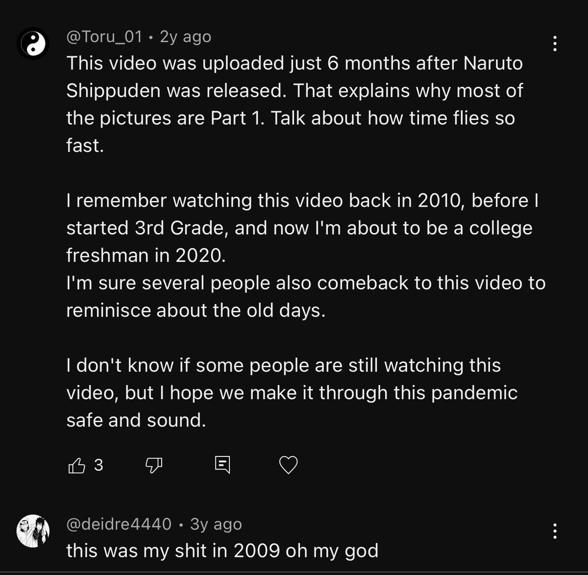 iamnotjune's tweet photo. IM CRYING LMAO when I was in 7th grade I made a YouTube vid (a compilation of shitty quality Sasuke gifs) and neglected my acct  for yrs and yrs. Only to find out that it got 448k views and it was some people’s CHILDHOOD im shook 2 the core https://t.co/JbwlAYpspM
