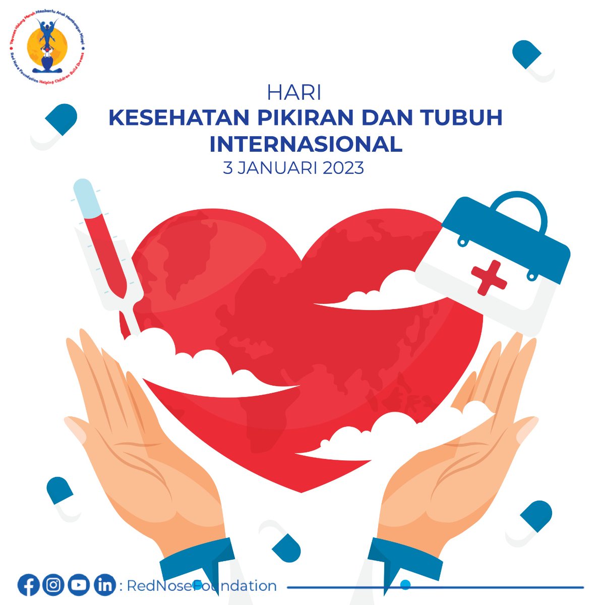 RNFRedNose's tweet photo. Selamat Hari #KesehatanPikiran dan #tubuh Internasional 2023!
Mari awali tahun ini dengan pola hidup sehat untuk 2023 #yanglebihbaik https://t.co/QJK2SlrxyB