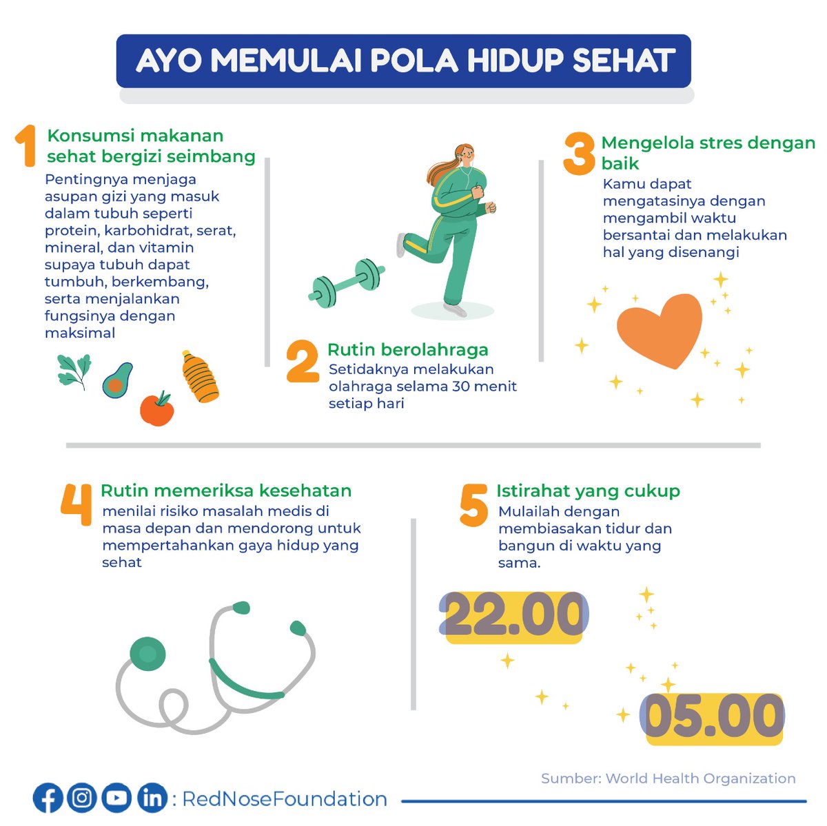 RNFRedNose's tweet photo. Selamat Hari #KesehatanPikiran dan #tubuh Internasional 2023!
Mari awali tahun ini dengan pola hidup sehat untuk 2023 #yanglebihbaik https://t.co/QJK2SlrxyB